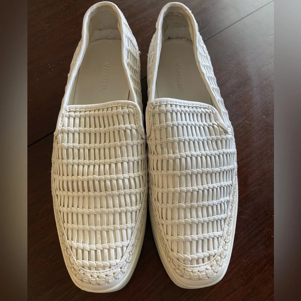 Vince Cream Woven Platform Slip-On Sneakers